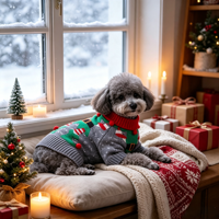 Vente en gros Pull d'hiver mignon pour chien chat et animaux de compagnie Design personnalisé classique et simple en polyester pour Noël Noël