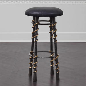 Tabouret <span class=keywords><strong>de</strong></span> <span class=keywords><strong>bar</strong></span> en métal contemporain américain, noir, <span class=keywords><strong>chaise</strong></span> haute <span class=keywords><strong>de</strong></span> comptoir, siège souple, écologique, pour la maison, le <span class=keywords><strong>bar</strong></span>, l'îlot <span class=keywords><strong>de</strong></span> cuisine, le salon - Product Image 5