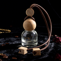 Nouveau flacon rechargeable en verre pour parfum de voiture, désodorisant, conteneur vide universel pour évaporation d'huiles essentielles, avec couvercle en bois, pendentif, direct usine