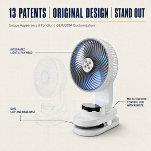 Ventilateur Socool 20000 mAh portable à brumisation d'eau, ventilateur à batterie rechargeable turbo, utilisation en extérieur, camping, voiture, multifonction, clip, 9 vitesses - Product Image 3