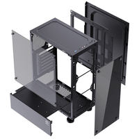 Customized Mini ITX Mid Tower Desktop Computer Chassis Case Tempered Glass Black ATX/MATX PC Office Case