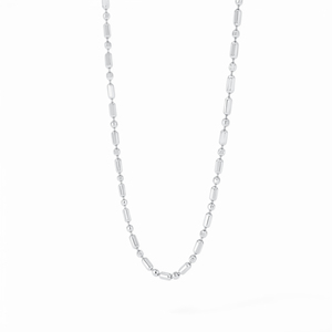 Collier extensible en platine Pt950 blanc brillant opulent avec maillons en perles octogonales pour soirée, bijou statement féminin - Product Image 6