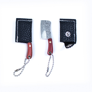 Couteau de poche DIY en acier inoxydable, mini-couteau de chef, ensemble de camping, petit couteau à découper, porte-clés, manche en bois, ouvre-boîte, emballage OEM - Product Image 2