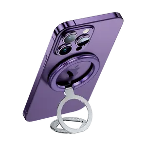 360度可调折叠金属手指适用于iPhone 15 14 13 12 Magesafe手机磁性手机戒指支架