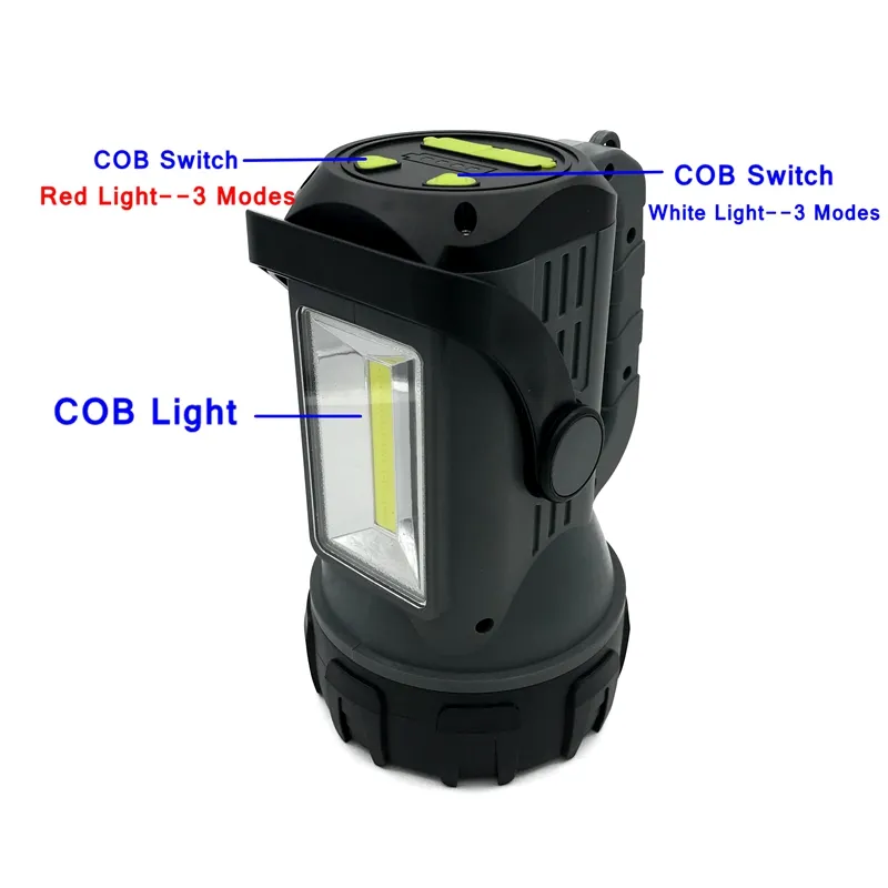 Amazon hot selling usb flashlight rechargeable lantern for car emmergancy light COB working light