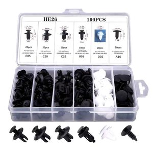 Nouvel ensemble de remplacement de fixations automobiles 100 pièces : Vis d'expansion de pare-chocs, clips à pression en plastique PA, kit de réparation automobile, attaches - Product Image 2