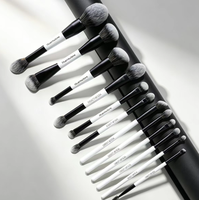 Nouveauté : Ensemble de 12 pinceaux de maquillage double embout, poils synthétiques vegan, kit d'outils pour poudre et fond de teint