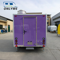 Onlywe Food Truck Remorque de Restauration Mobile Entièrement Équipée, Camionnette de Restauration Rapide pour Hot-dogs, Barbecue, Glaces avec Garantie d'un An