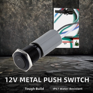 <span class=keywords><strong>12V</strong></span> IP67 mức độ không thấm nước thép không gỉ nhôm Oxit kim loại đẩy nút chuyển đổi 1no1nc phẳng đầu điện logo 1no1nc tính năng - Product Image 4