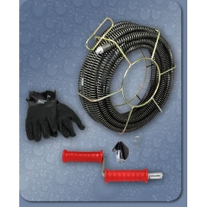 PROFI MANUALE DI SPIRALE PER PULIZIA TUBI 22MM, PER TUBI Ø DA 100 MM. QUALITÀ SUPERIORE CON ACCESSORI - IL SET È LUNGO 12 METRI, - Product Image 1