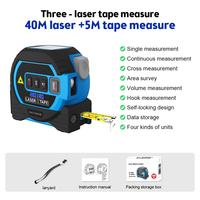 Mètre laser industriel 3-en-1, ruban à mesurer numérique professionnel étanche IP54, mesure de surface et de volume, télémètre 2mm