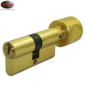 HYLAND OEM30x30 BSKT黄铜欧式气缸一侧钥匙和一侧旋钮锁