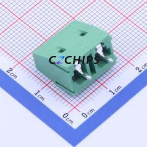 DB128V-7.62-2P-GN-S Screw Terminal Block Through hole Component (THT),P=7.62mm Connector 1x2P 7.62mm Green Through Hole - Product Image 2