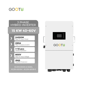 ระบบไฮบริดพลังงานแสงอาทิตย์ Gootu 15 กิโลวัตต์ สามเฟส แบบขนาน 3 เฟส 380 โวลต์ IP65 พร้อมโมดูล WiFi และตัวควบคุมการชาร์จพลังงานแสงอาทิตย์แบบ MPPT - Product Image 4