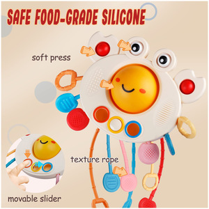 2024 New Cute Crab Baby Sensory Pull String Rope <b>Toy</b> Silicone Drawstring Montessori Sensory <b>Toys</b> Baby Soothing <b>Toys</b> - Product Image 2