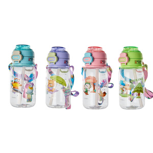 Colorlyya Kids Sippy Cup <b>Plastic</b> Double <b>Drink</b> Back To School Cute Break Resistant With Lid And <b>Straw</b> - Product Image 3