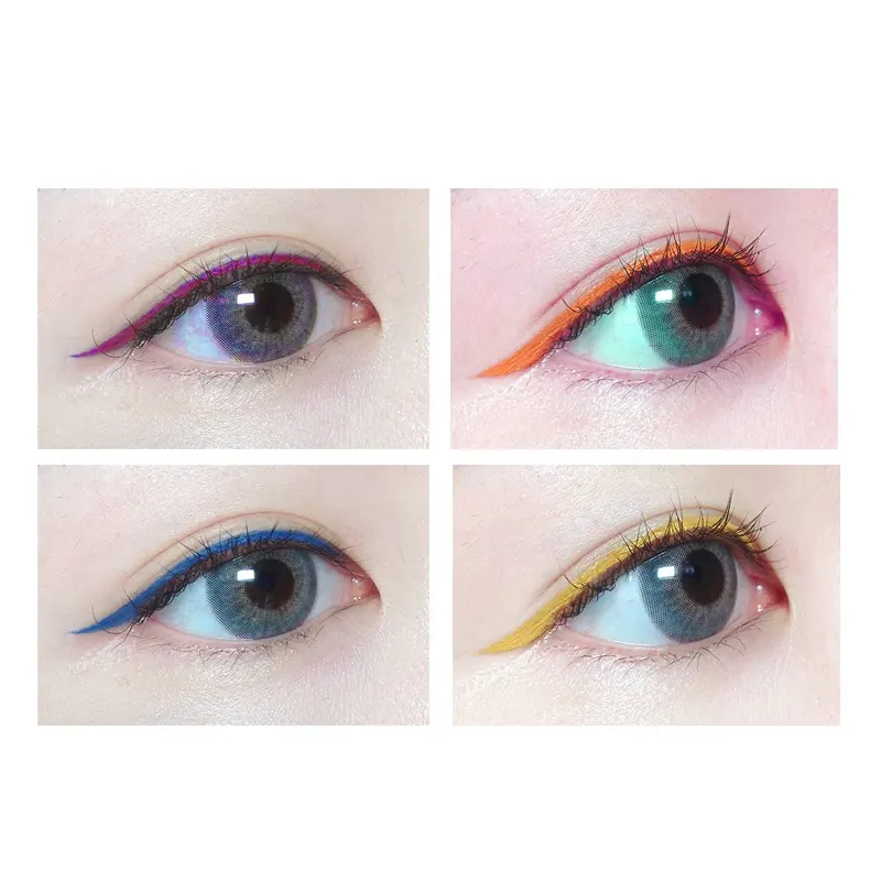 Kosmetik Halal Berkualitas Tinggi Eyeliner Emas Penuh Warna Eyeliner Warna dengan Glitter Eye Liner