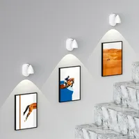 Lámpara LED inteligente inalámbrica para pared, luz de armario de noche con Sensor de movimiento, escaparate de fotos y mesita de noche, fácil instalación