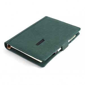 Custom Travelers Leather A5 Loose-Leaf Magnetic <b>Notebook</b> Digital Charger Power Bank Diary Planner - Product Image 1