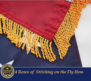 4x6ft американский флаг с элегантной бахромой, вышитые звезды + нашитые полосы, премиальный внутренний дисплей с яркими цветами - Product Image 2