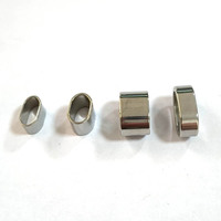 Maßgefertigter Schmuck Edelstahl Rechteckiger Lochring Blanko Gravierbarer Lederband-Armband-Röhrenabstandhalter