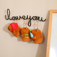 Porte-clés en peluche Capybara, petits pendentifs en peluche Capybara chef avec mini hamburgers, frites et tortues, prêts à être expédiés, cadeaux amusants et abordables