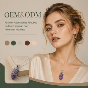 Colliers pendentifs en argent plaqué OEM/ODM en gros, bijoux en améthyste brute enroulée sur fil pour femmes - Product Image 1