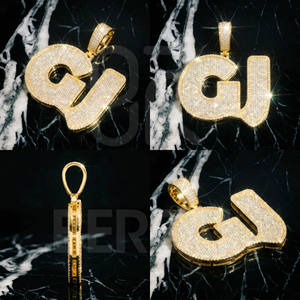 Hip Hop Style Vvs Moissanite <b>Name</b> Logo Pendant Custom Iced Out 3D Letter Pendant With <b>Chain</b> Men Fine Jewelry - Product Image 2