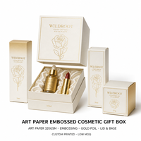 Boîte cadeau cosmétique de luxe en papier d'art personnalisé avec gaufrage à chaud, couvercle et base, faible MOQ, emballage de beauté haut de gamme pour marques