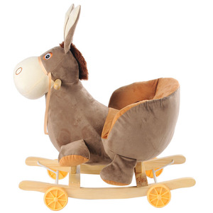 <span class=keywords><strong>Chaise</strong></span> à bascule en peluche pour enfants avec base en bois et musique pour apaiser bébé, âges 4-6 ans - Product Image 4