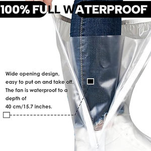 Couvre-chaussures haute tube pliable portable imperméable unisexe réutilisable résistant à l'usure personnalisé - Product Image 5