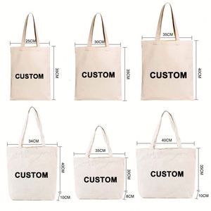 Reusable Heavy Duty Biodegradable Recycled Canvas Tote <b>Bags</b> with Zipper Closure Customizable Size & Color for Daily Use - Product Image 4