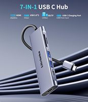 Adaptor Hub USB-C 5 in 1 dengan 2 Port USB 2.0 dan 2 Port USB 3.0 & Pembaca Kartu SD/Micro SD - Mini Portabel dari Bahan Aluminium Alloy, Tersedia
