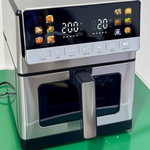 <span class=keywords><strong>Friteuse</strong></span> à air numérique en acier inoxydable 10L, <span class=keywords><strong>friteuse</strong></span> électrique pour usage domestique, 12 programmes, sans huile, double chauffage, CE CB GS ETL - Product Image 4