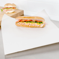 Rouleaux de hamburger à la cire imprimée avec logo personnalisé de qualité alimentaire 18/22gsm papier sandwich papier ciré emballage alimentaire