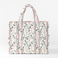 Sac fourre-tout matelassé à imprimé floral coloré, grand sac à bandoulière léger et réutilisable, sac fourre-tout élégant et léger pour femme