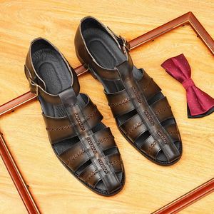 Sandalias Planas Casuales de Verano para Hombre, Sandalias de Senderismo de Primera Calidad, Cuero Vacuno Genuino, Transpirables y Ultracómodas - Product Image 3