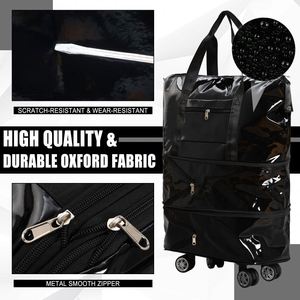 Factory Direct Sales Portable Foldable <b>Shopping</b> <b>Trolley</b> <b>Bag</b> with Wheels Geometric Pattern Supermarket Use - Product Image 2