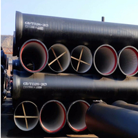 Tuyau en fonte ductile rond de 80 mm Dn 450 K9 900 mm En545 Dn800c avec revêtement en ciment