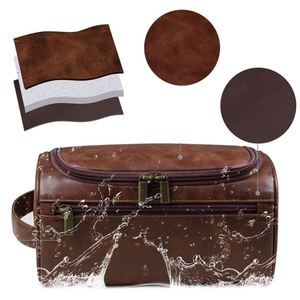 Sac de toilette en cuir compact et portable imperméable pour hommes, accessoires de voyage - Product Image 6