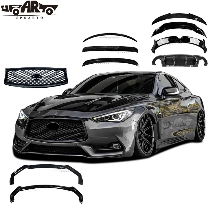 Exterior Accessories Rear Roof Spoiler Front Lip Rear Lip Diffuser Front Grille For Infiniti Q50 QX50 G37 G25