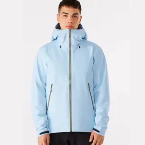 Winter clothes men's coats hoodie strings windproof zipper up long sleeve custom logo plain plus size men's coats