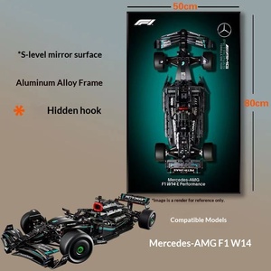 Marco de Fotos Decorativo de Pared Compatible con Ladrillos Lego de 3.5CM de Grosor, Diseño Mercedes F1, Cristal y Porcelana Simple - Product Image 3