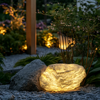 Lampe de décoration extérieure en pierre FRP personnalisée, IP65, avec éclairage LED 3000K RGB