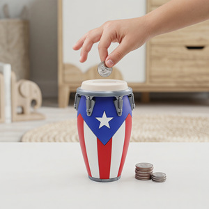 Hucha de Estilo <span class=keywords><strong>Conga</strong></span> de Material PLA con Patrón de Bandera Nacional para Decoración del Hogar, Adorno Coleccionable de Escritorio - Product Image 2