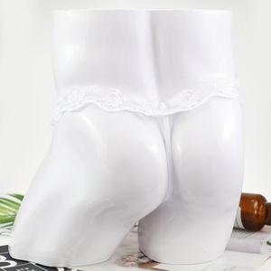 Tanga de Encaje Blanco para Hombre, Transpirable, Sexy, de Cintura Baja, con Bordado de Malla Transparente - Product Image 5