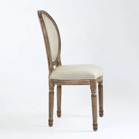 Chaise de salle à manger en bois d'hévéa style Louis, design nordique moderne, avec tissu en toile, pour la maison, le bureau, les parcs, les mariages, les appartements et les ateliers