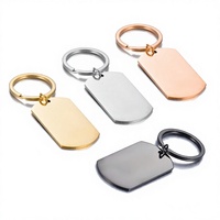 Moderner Edelstahl Blanko Rechteckiger ID-Anhänger Schlüsselanhänger Charm für DIY Schmuckherstellung Personalisiertes Jubiläumsgeschenk