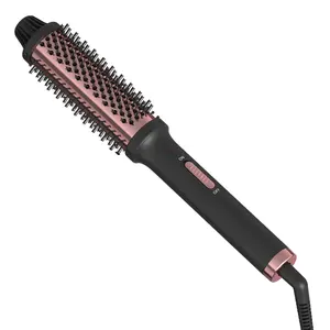 Volumizing Brush Heated Hair Curling Ceramic Tourmaline Ionic Curling Iron PTC Heating Dual Voltage Thermal Heated Round Brush