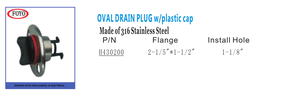 FOYO Bouchon de vidange ovale pour coque de <span class=keywords><strong>voilier</strong></span> avec capuchon en plastique, acier inoxydable 316 - Quincaillerie marine - Product Image 6